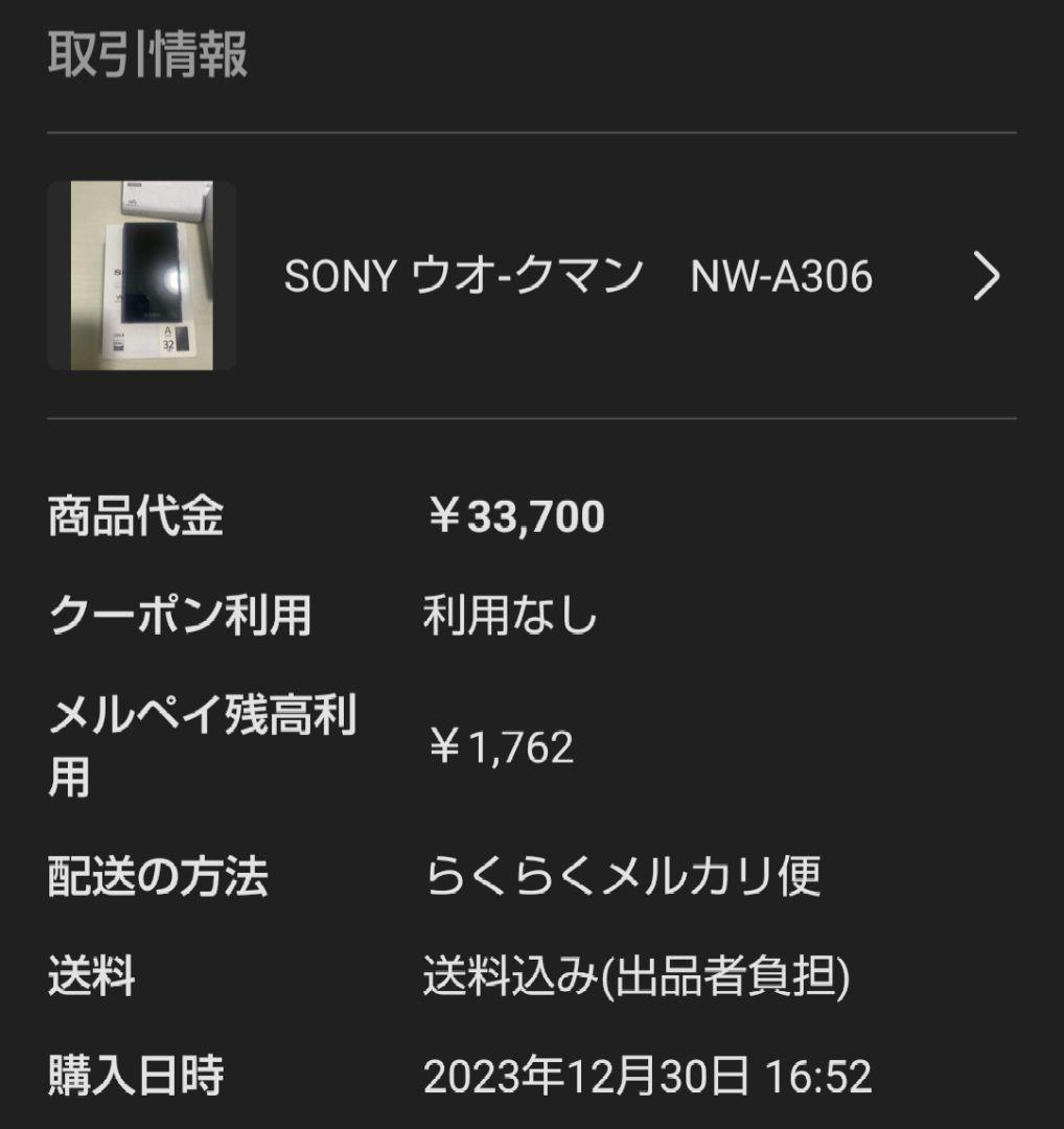 SONY NW-A306 WALKMAN 32GB ブルー type-ハブ