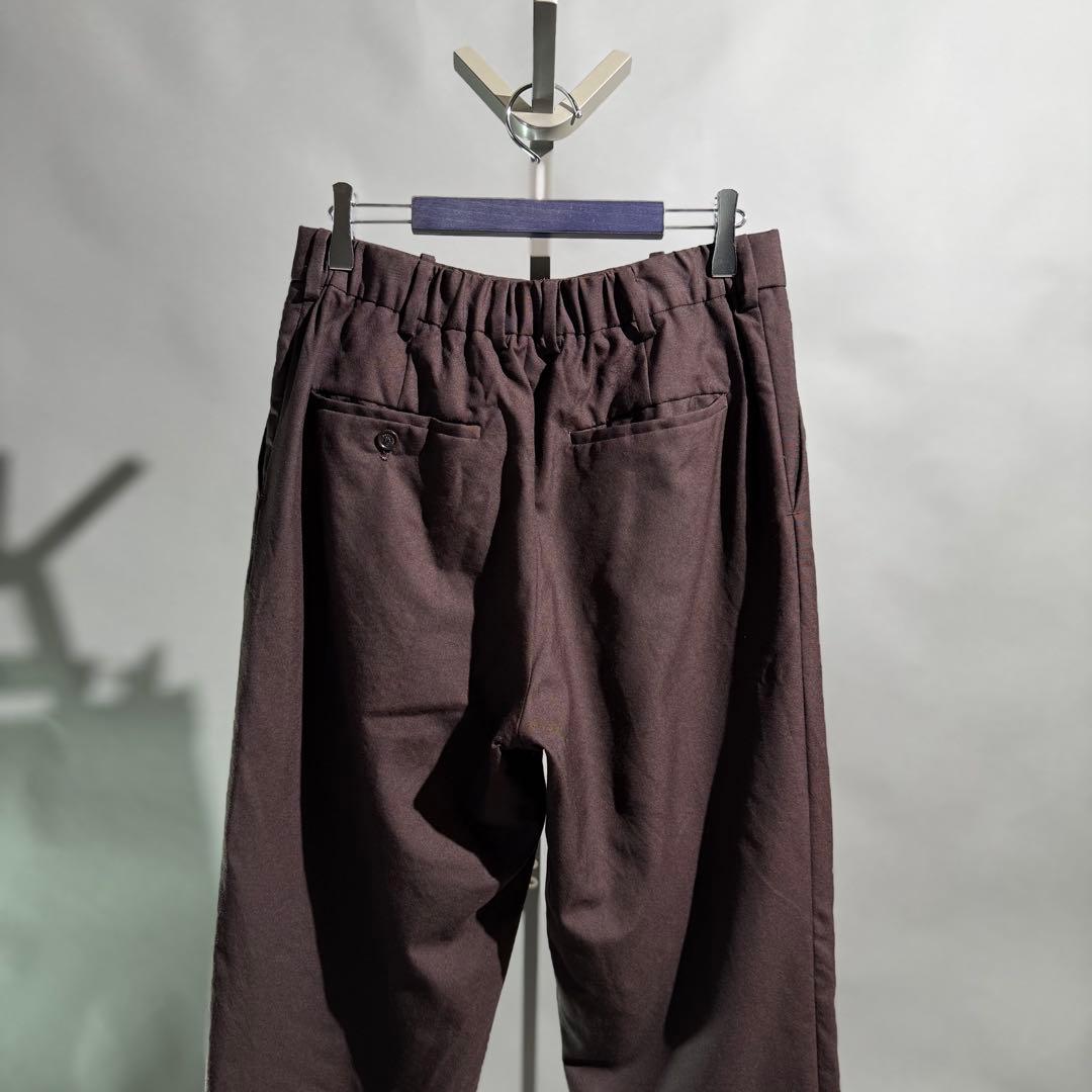 MARKAWARE ペグトップウールスラックス 2 ダークブラウン