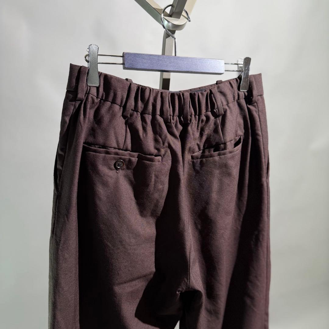 MARKAWARE ペグトップウールスラックス 2 ダークブラウン