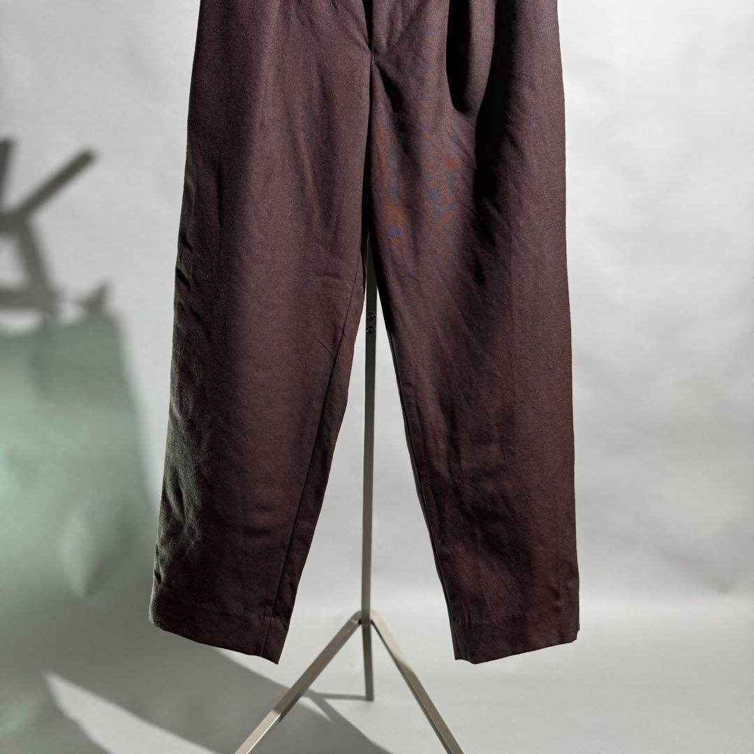 MARKAWARE ペグトップウールスラックス 2 ダークブラウン