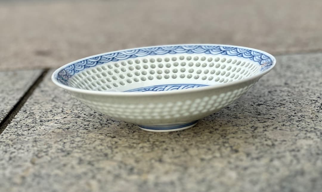 再値下げ　新品　水晶彫青波海　お皿　小鉢　ホタル彫　透し　丹心窯　波佐見焼