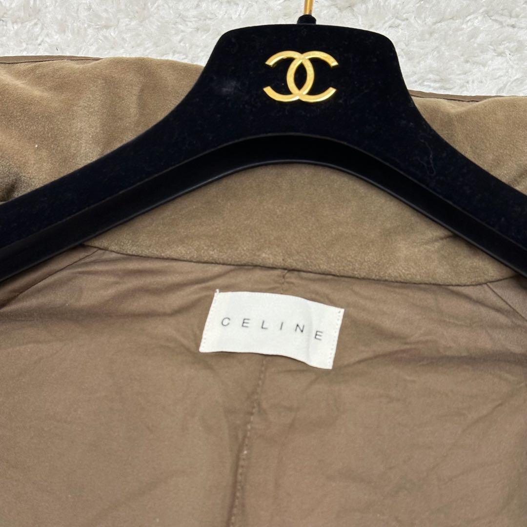 【美品】CELINE セリーヌ ダウンポンチョ トリオンフ柄 ブラウン