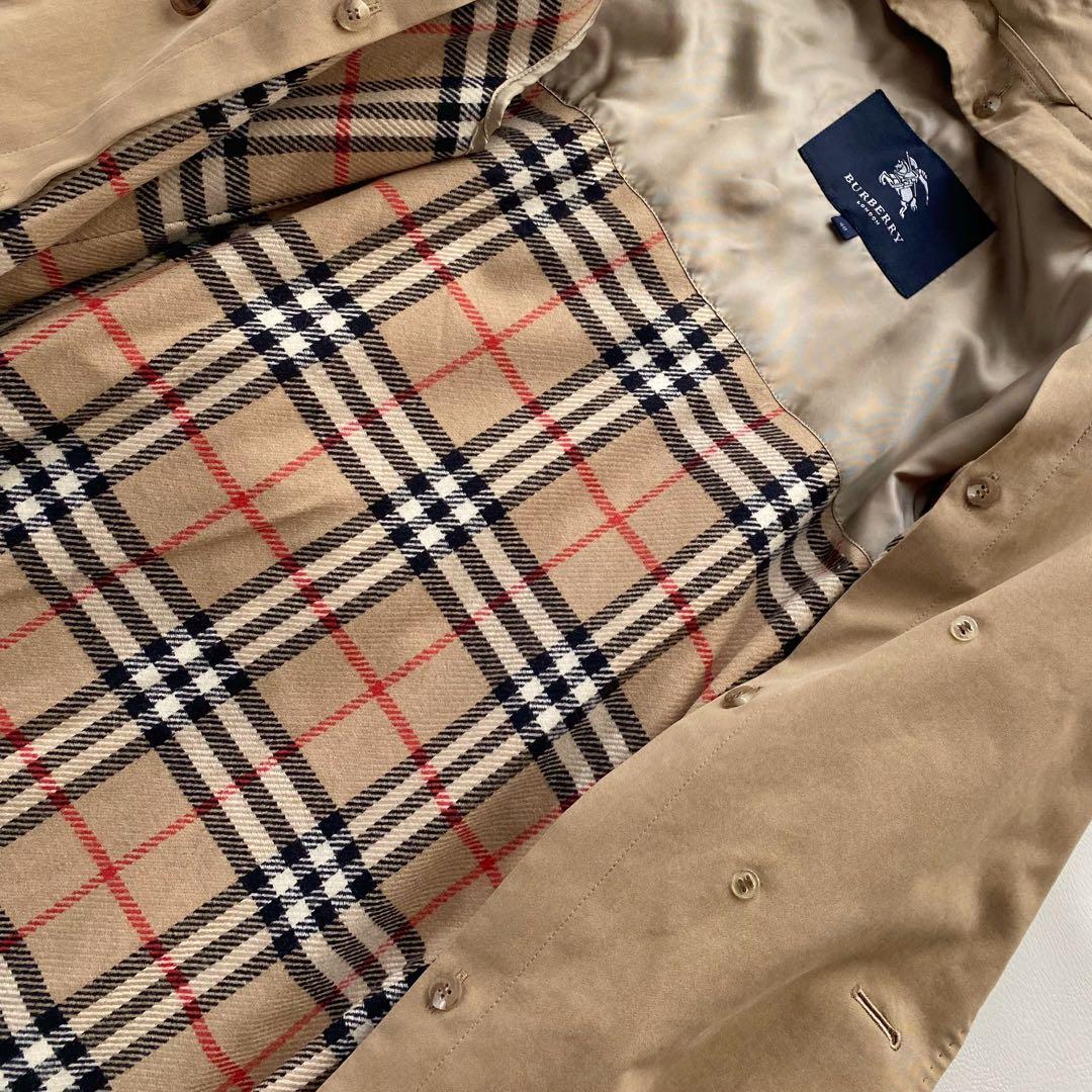 【マキシ丈/美品】バーバリーロンドン トレンチコート ハニー 40 ライナー付