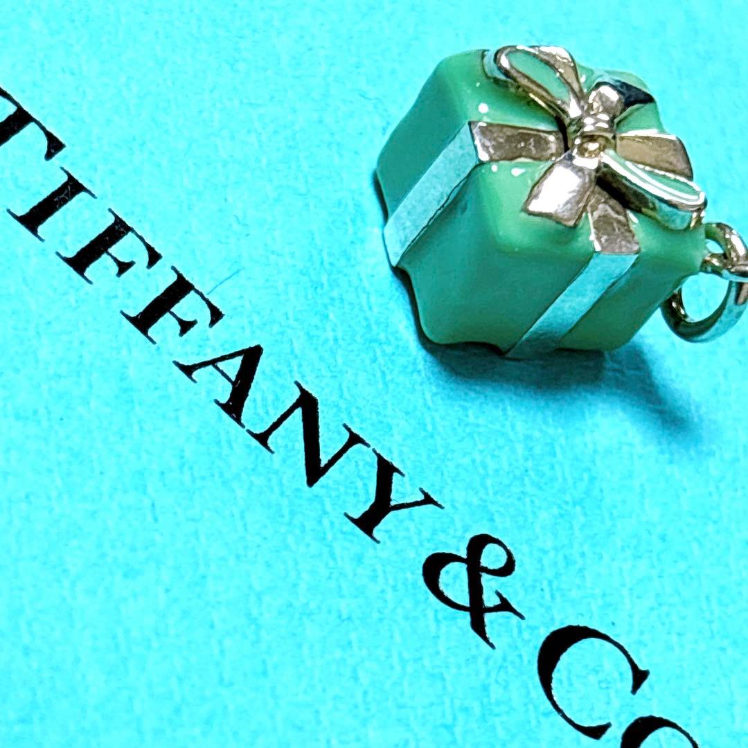 【美品】ティファニー チャーム エナメル ブルーボックス 緑 SV925