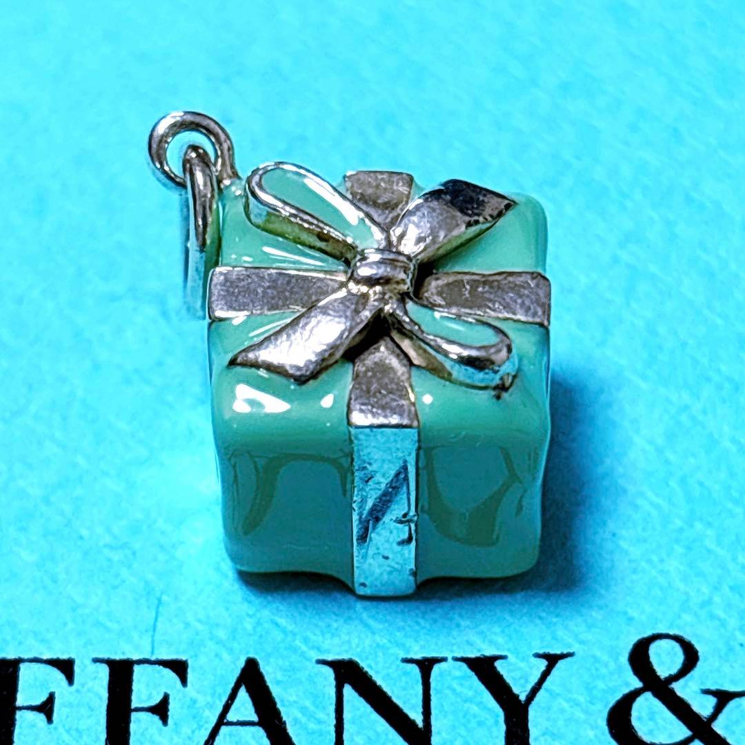【美品】ティファニー チャーム エナメル ブルーボックス 緑 SV925