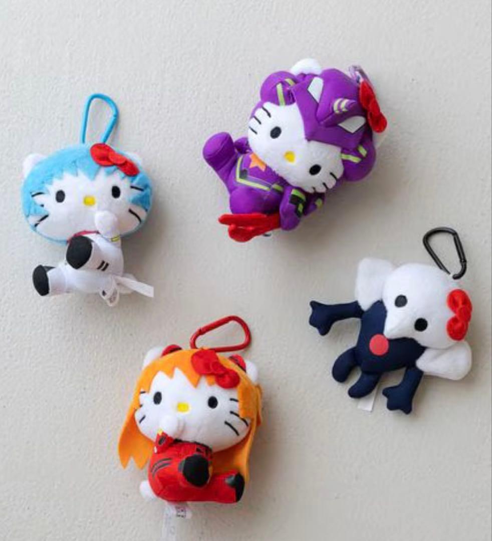 EVA x HELLO KITTYトイキーホルダー アスカ　レイ初号機　第4使徒