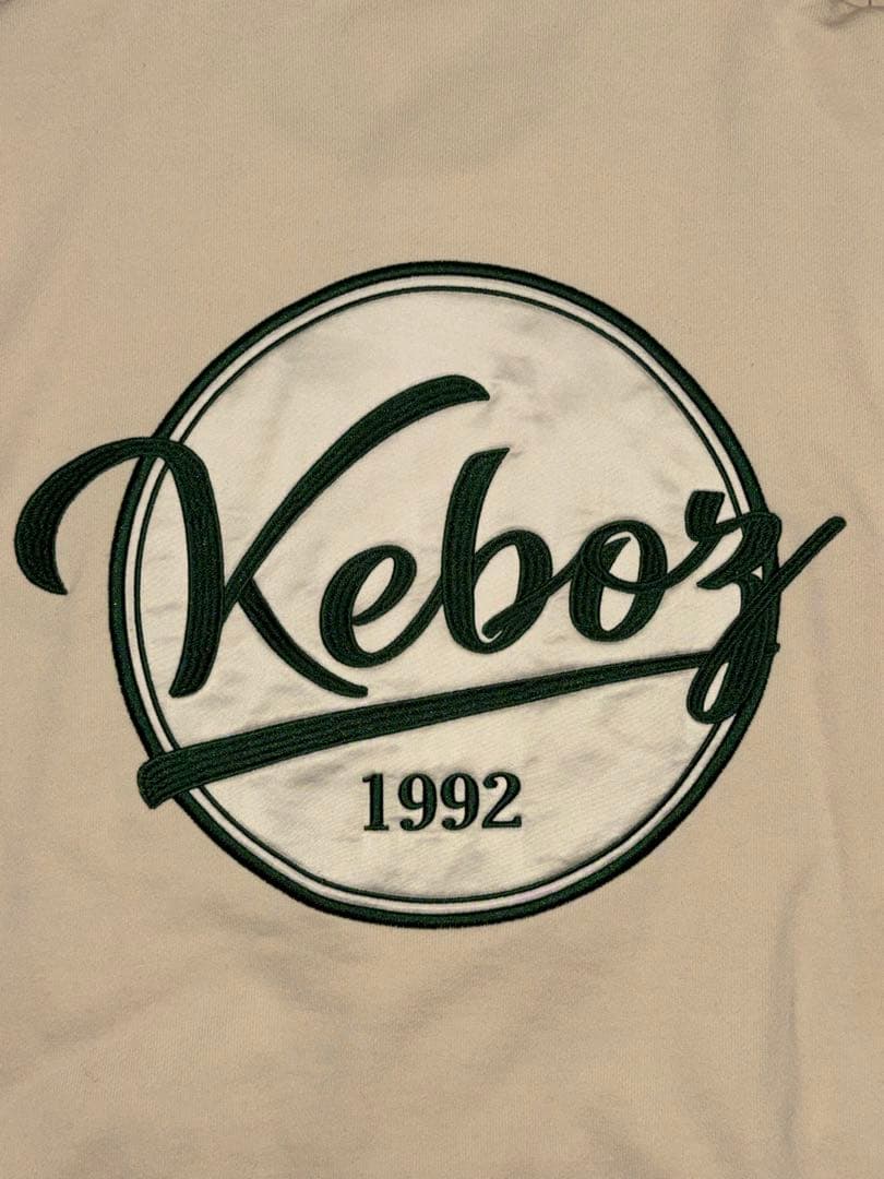 Keboz スタジャン ベージュ グリーン Mサイズ