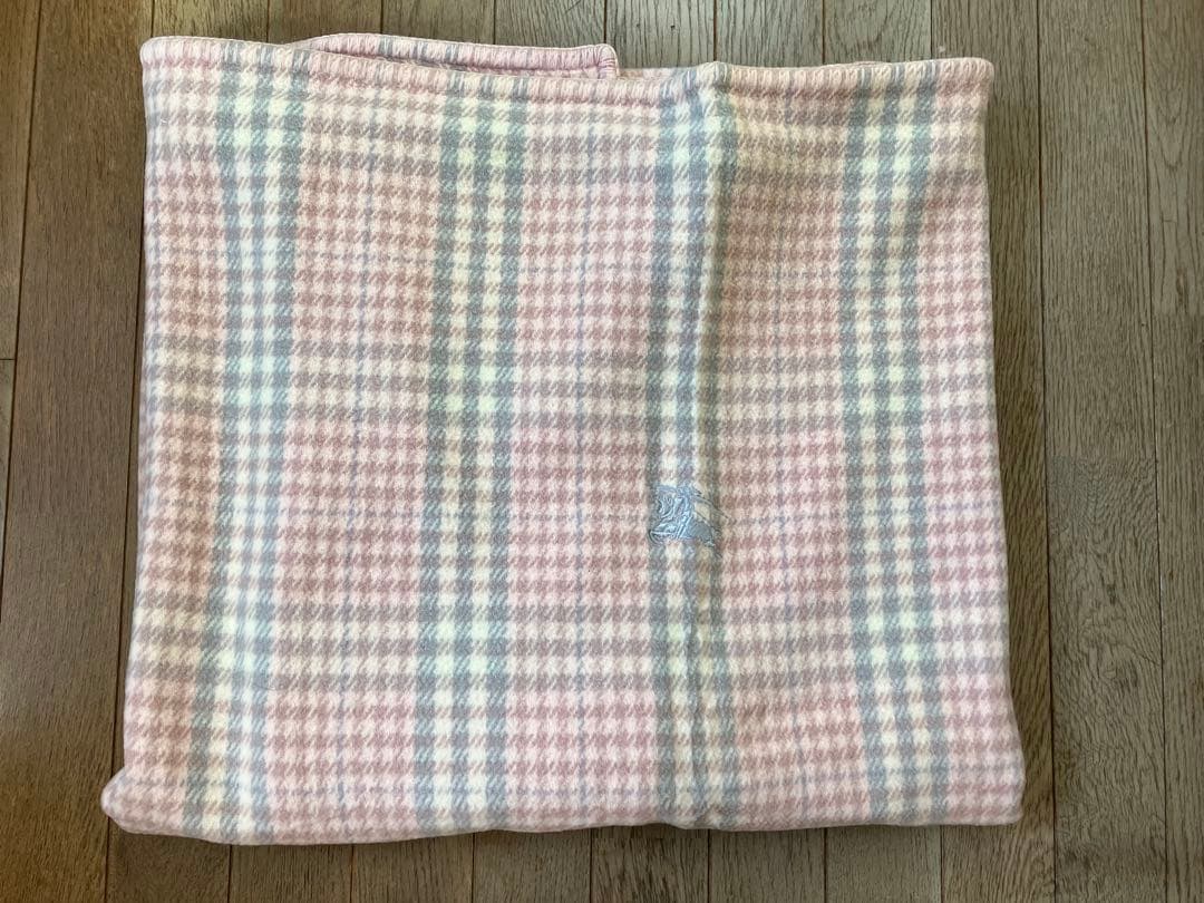 バーバリー　カシミヤ混　チェック柄　毛布　シングル
