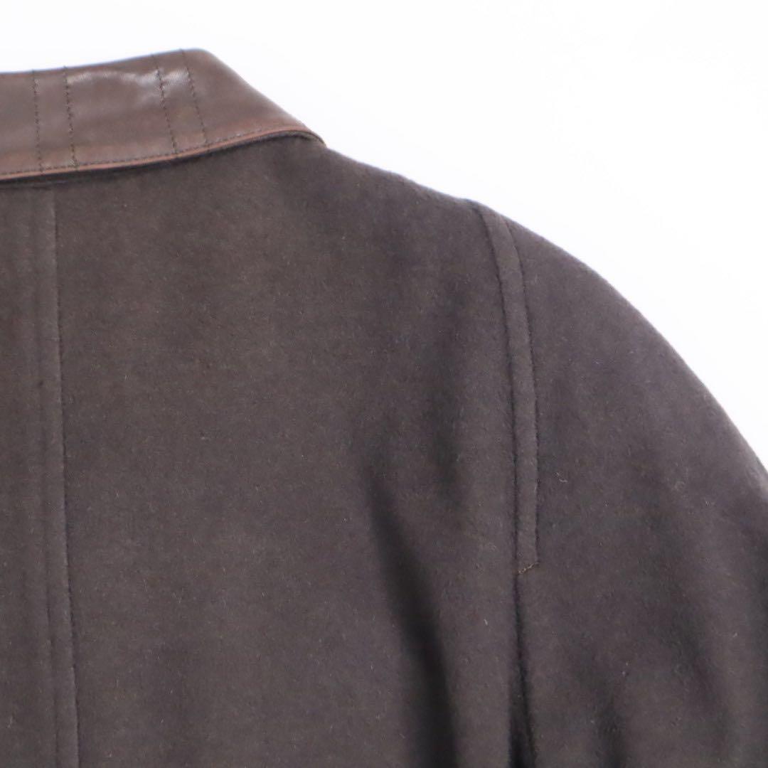 80s 90s Christian Dior 襟レザー ミンク混紡 コート
