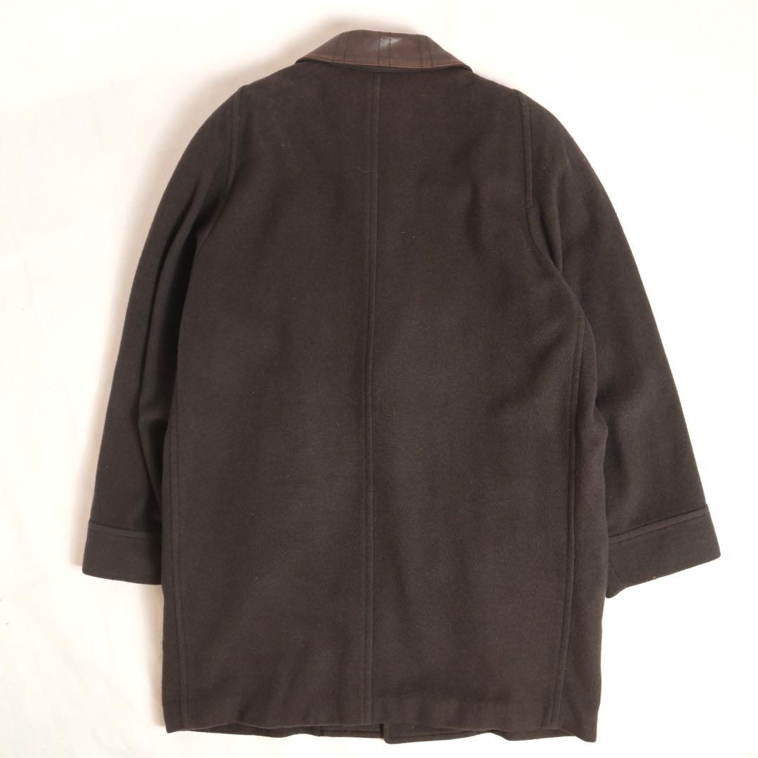 80s 90s Christian Dior 襟レザー ミンク混紡 コート