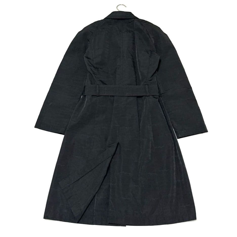 極美品✨ フェラガモ　ロングコート　薄手　ベルト　総柄　Aライン　黒　40