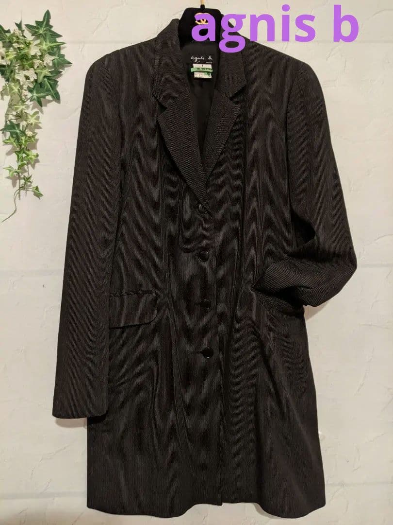 【美品】アニエスベー agnis b. コート チェスターコート ブラック