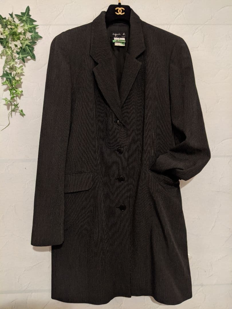 【美品】アニエスベー agnis b. コート チェスターコート ブラック