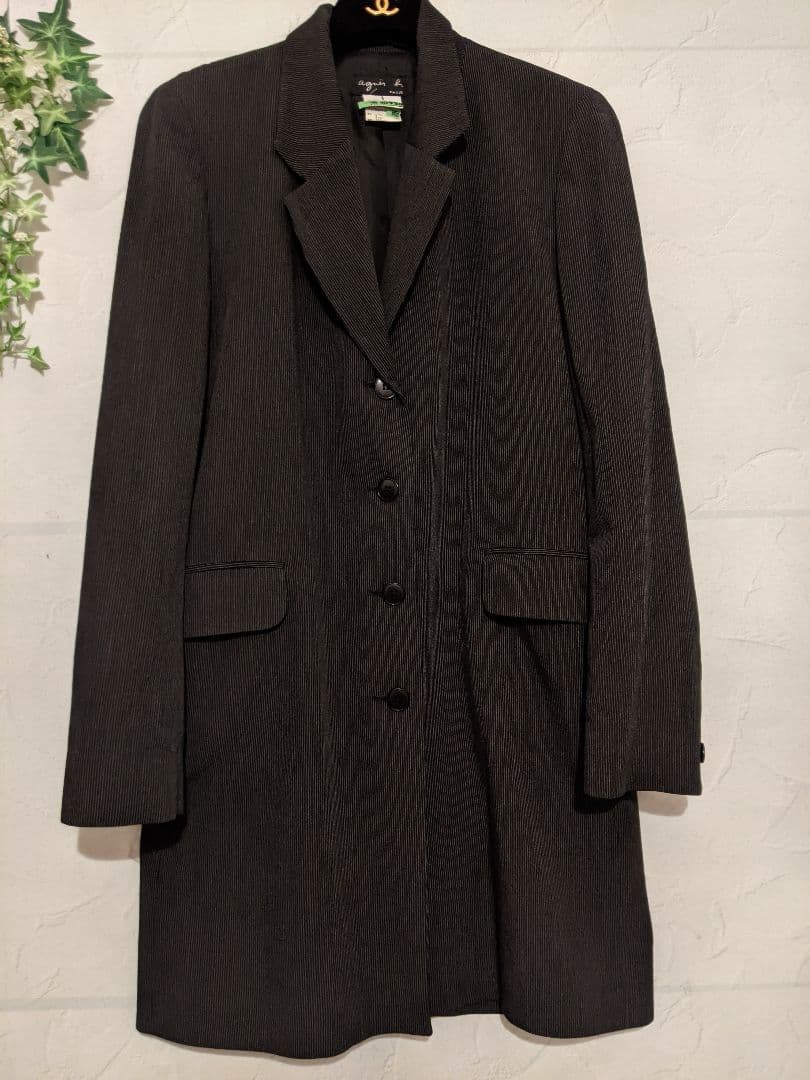 【美品】アニエスベー agnis b. コート チェスターコート ブラック