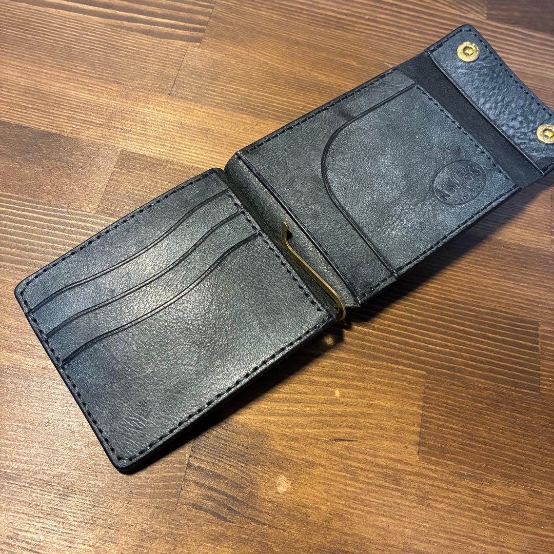 マネークリップ ALASKAアラスカ イタリアンレザー トラッカーウォレット