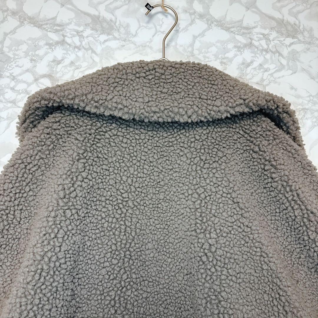 pq様　ZARA グレー ダブルブレスト フェイクボアテディベアコート S