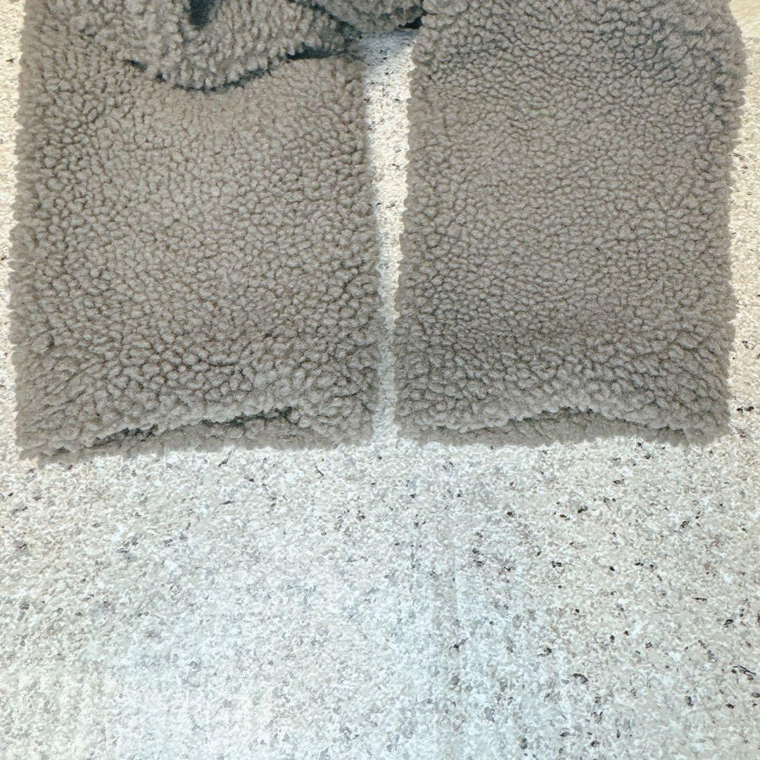 pq様　ZARA グレー ダブルブレスト フェイクボアテディベアコート S