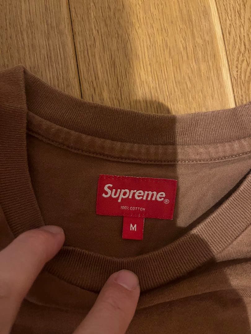 bebe様　Supreme スモールボックスロゴ　ブラウン ロンT ステッカー