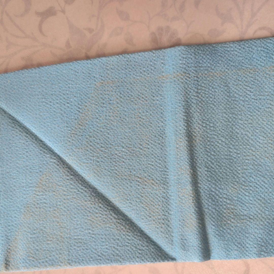 大島紬　フルセット　小紋　着物　正絹　花　帯梅　紺　着物備品　O7