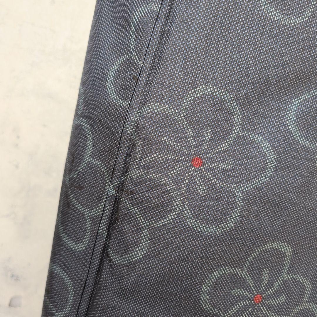 大島紬　フルセット　小紋　着物　正絹　花　帯梅　紺　着物備品　O7