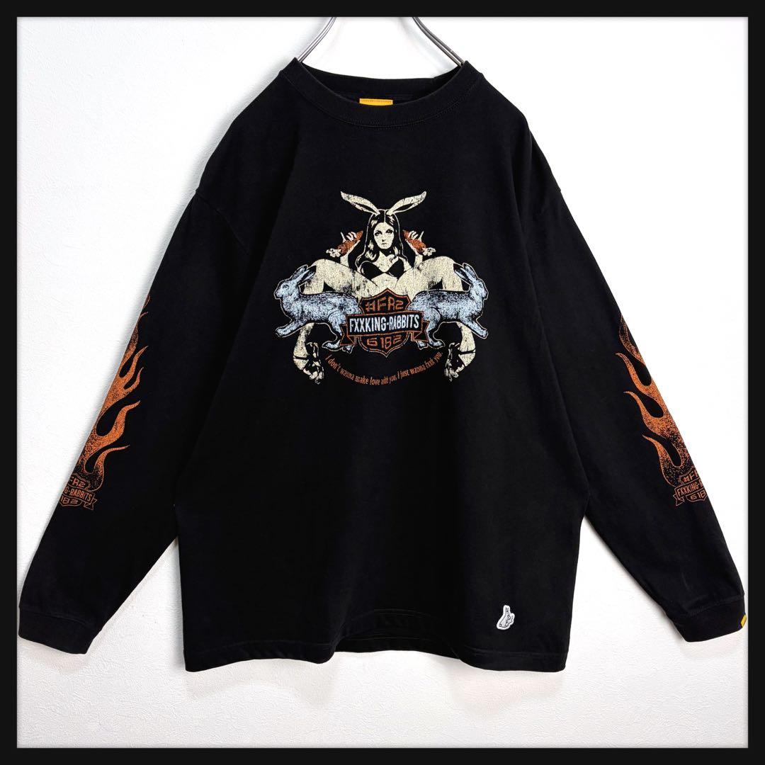 【完売デザイン】FR2 ガール 長袖 ロンT ハーレー ファイヤー 激レア 美品