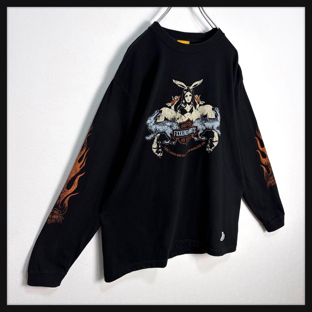 【完売デザイン】FR2 ガール 長袖 ロンT ハーレー ファイヤー 激レア 美品