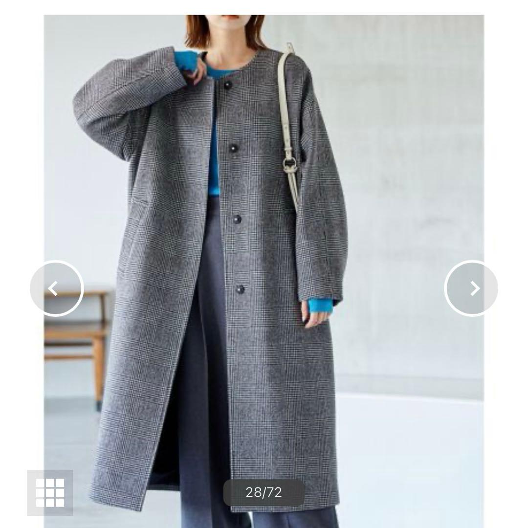 美品 スーパー140ビーバーノーカラーコート