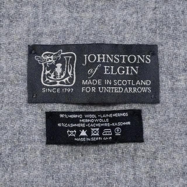 美品★Johnstons ジョンストンズ★カシミヤ混 ストール 大判 グレー