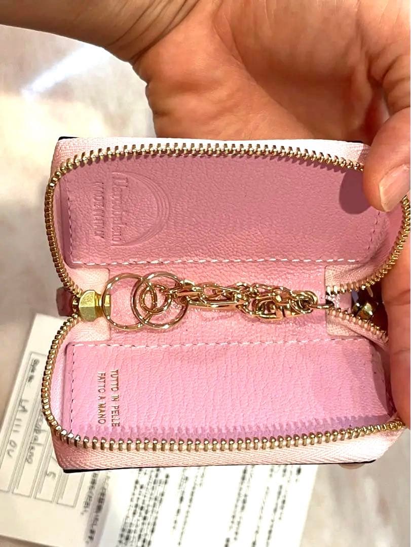 Larcobaleno ラルコバレーノ ピンク レザー キーケース 新品未使用