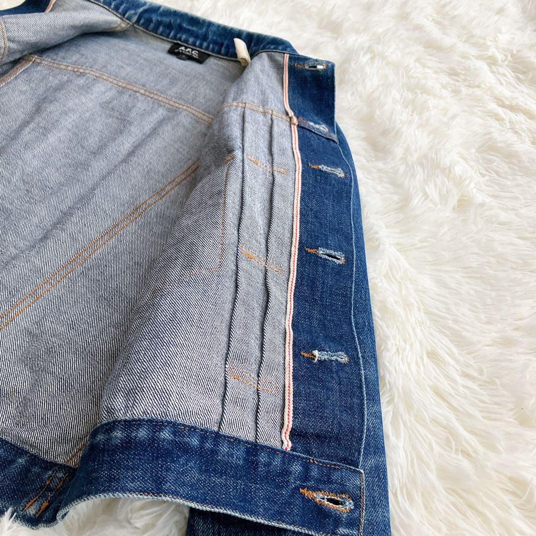 美品 A.P.C. 00s 初期タグ Gジャン 2ndタイプ 濃紺 日本製 赤耳