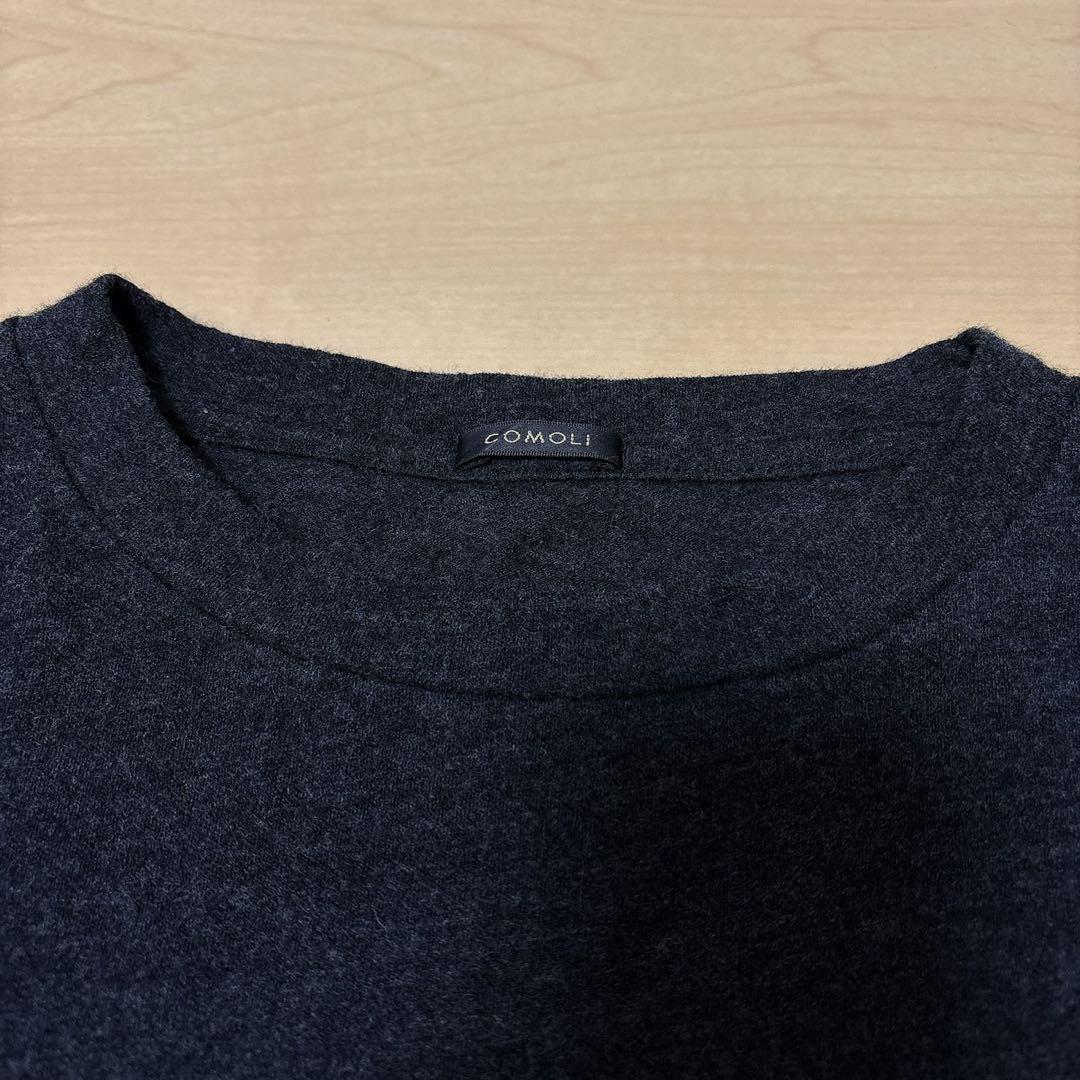 comoli ウール天竺長袖クルーネックtシャツ