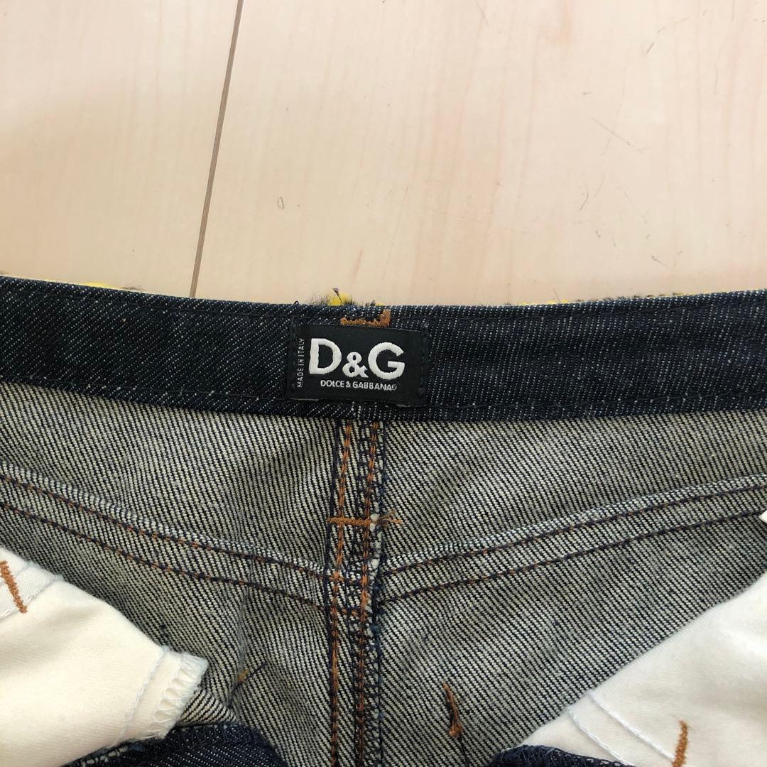 D&G デニムミニスカート レオパード柄