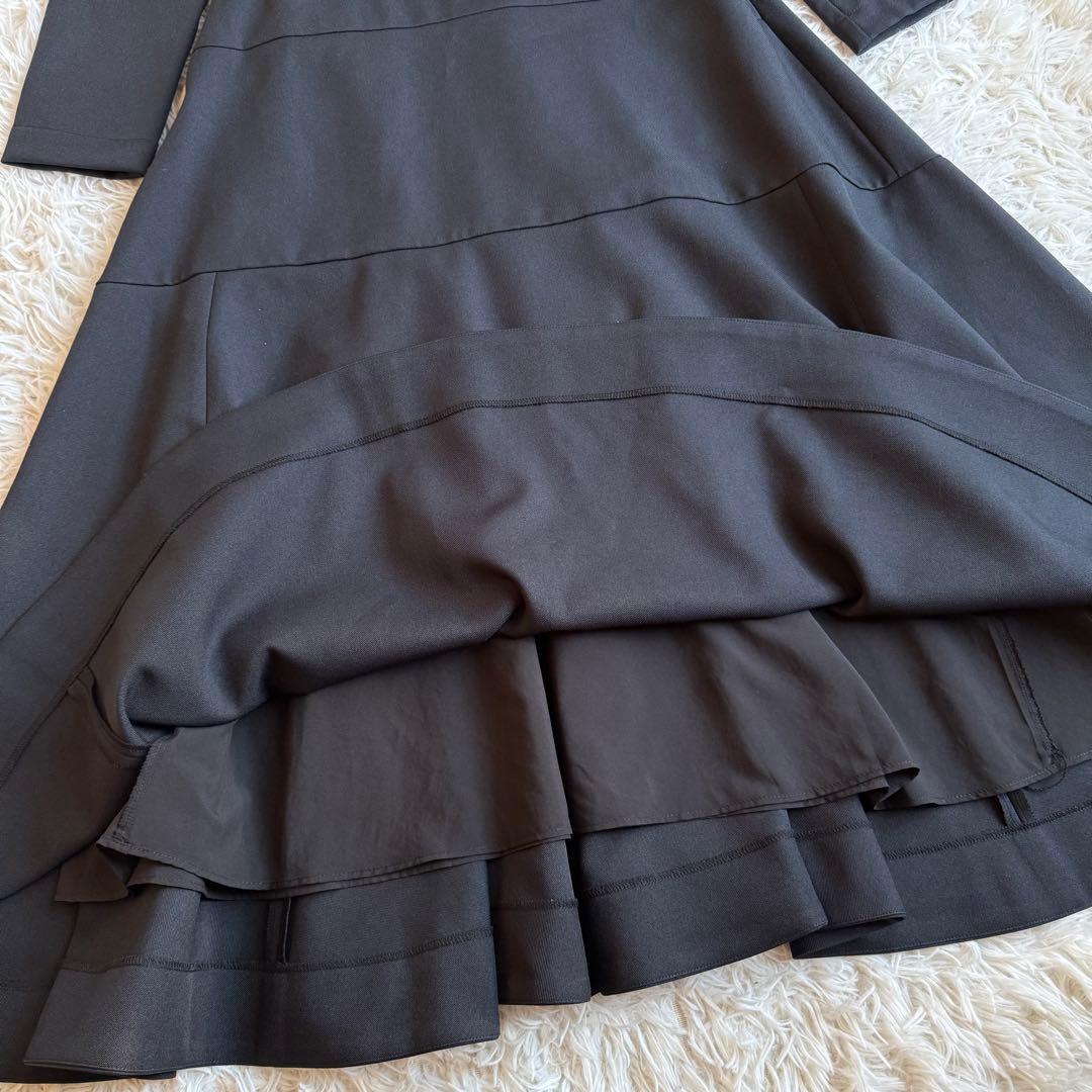 24AW最新モデル/定価3.6万 ジェンヌ オードリーフレアワンピース L 黒