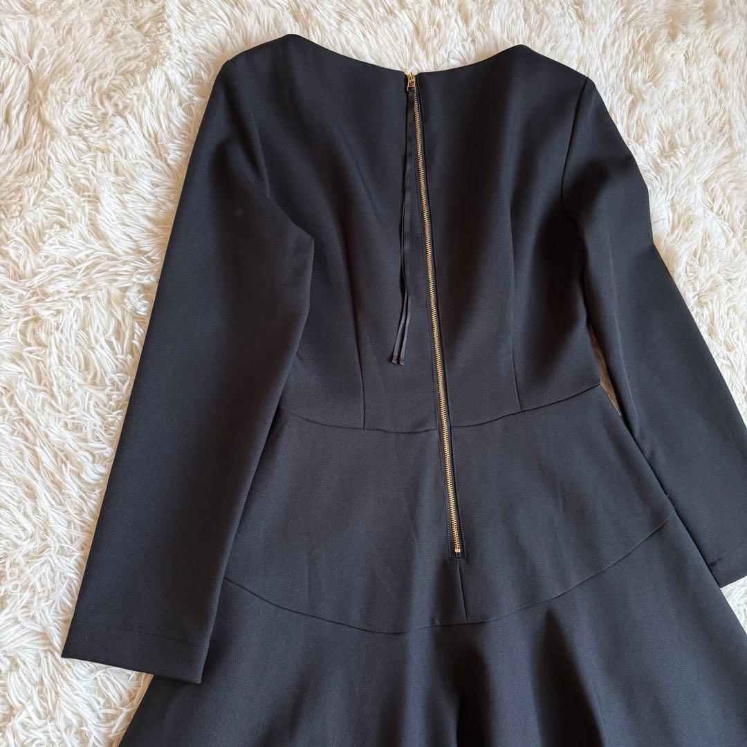 24AW最新モデル/定価3.6万 ジェンヌ オードリーフレアワンピース L 黒