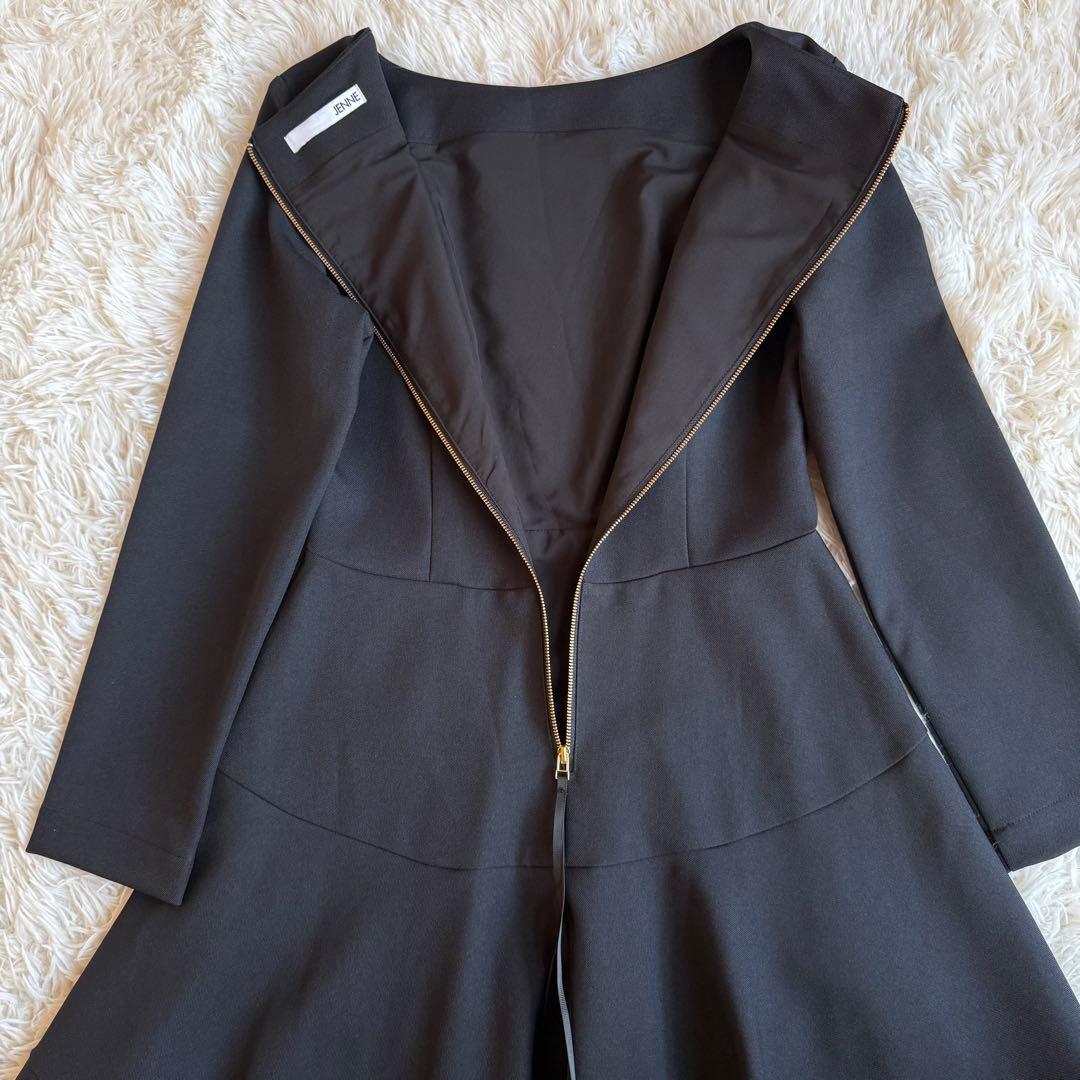 24AW最新モデル/定価3.6万 ジェンヌ オードリーフレアワンピース L 黒