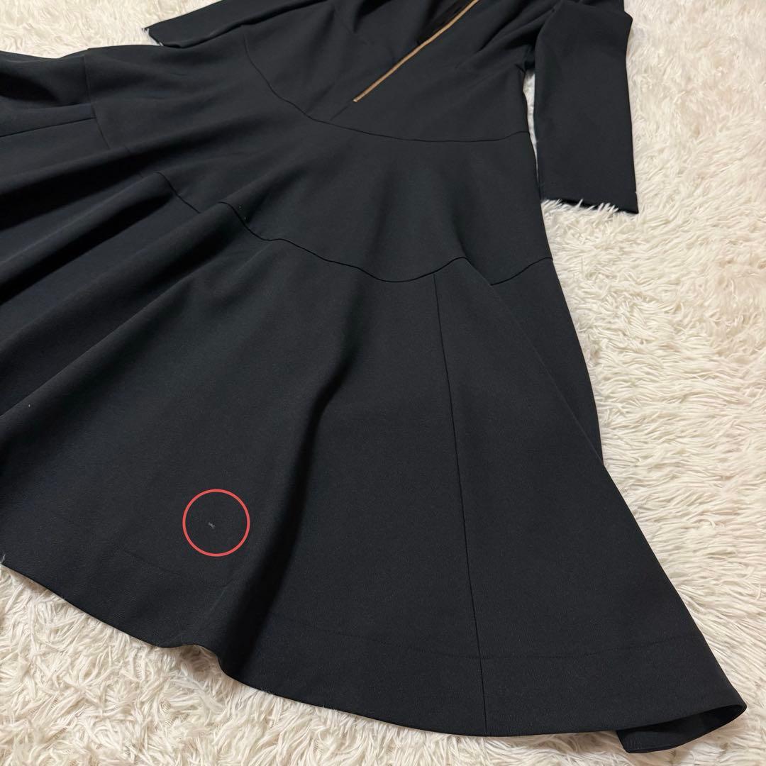 24AW最新モデル/定価3.6万 ジェンヌ オードリーフレアワンピース L 黒
