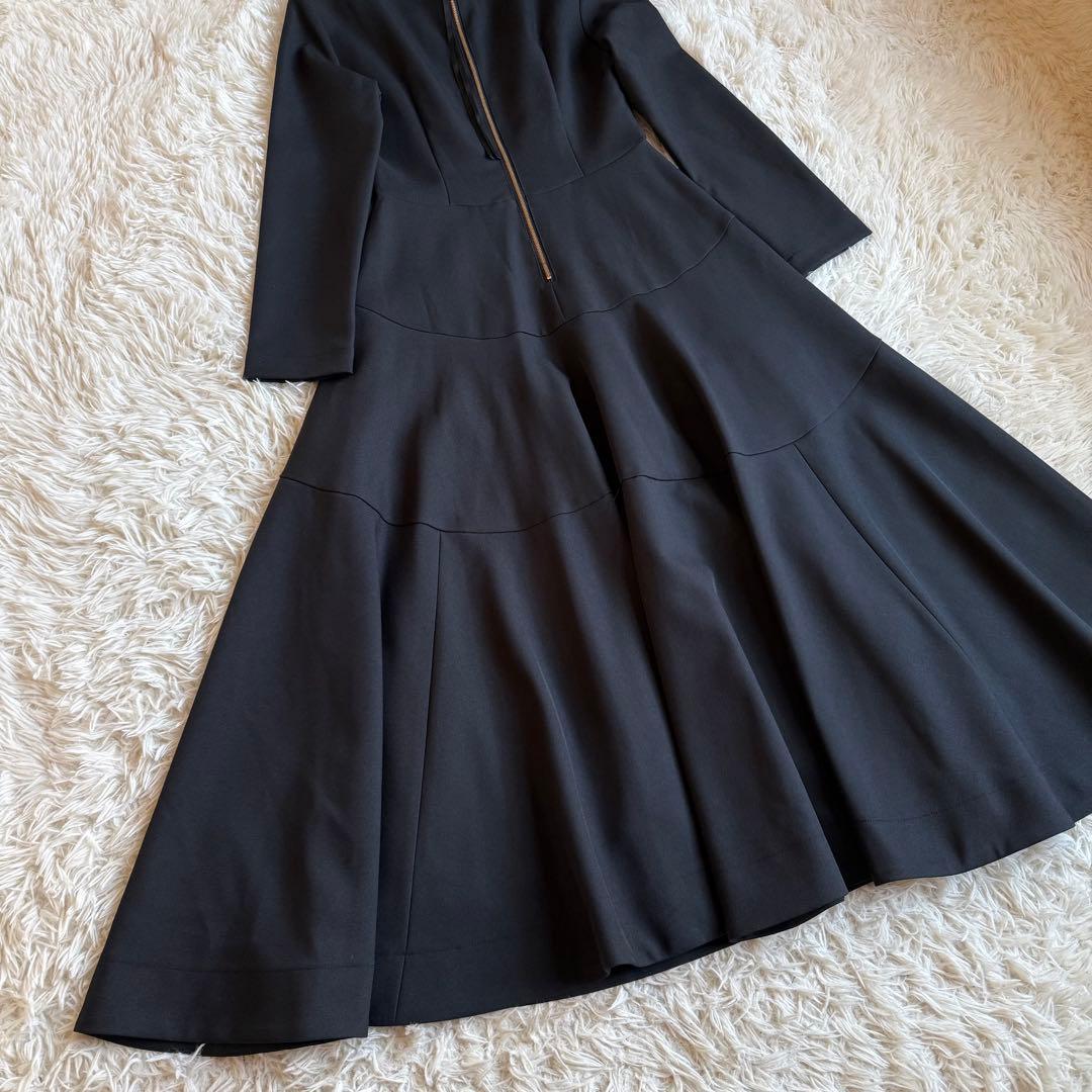 24AW最新モデル/定価3.6万 ジェンヌ オードリーフレアワンピース L 黒