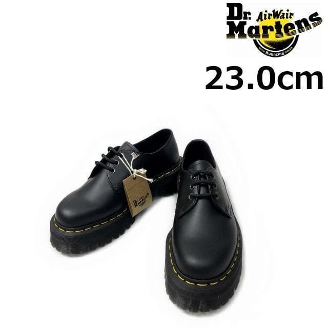ドクターマーチン 3ホール 厚底 レザー(23.0cm)黒180210