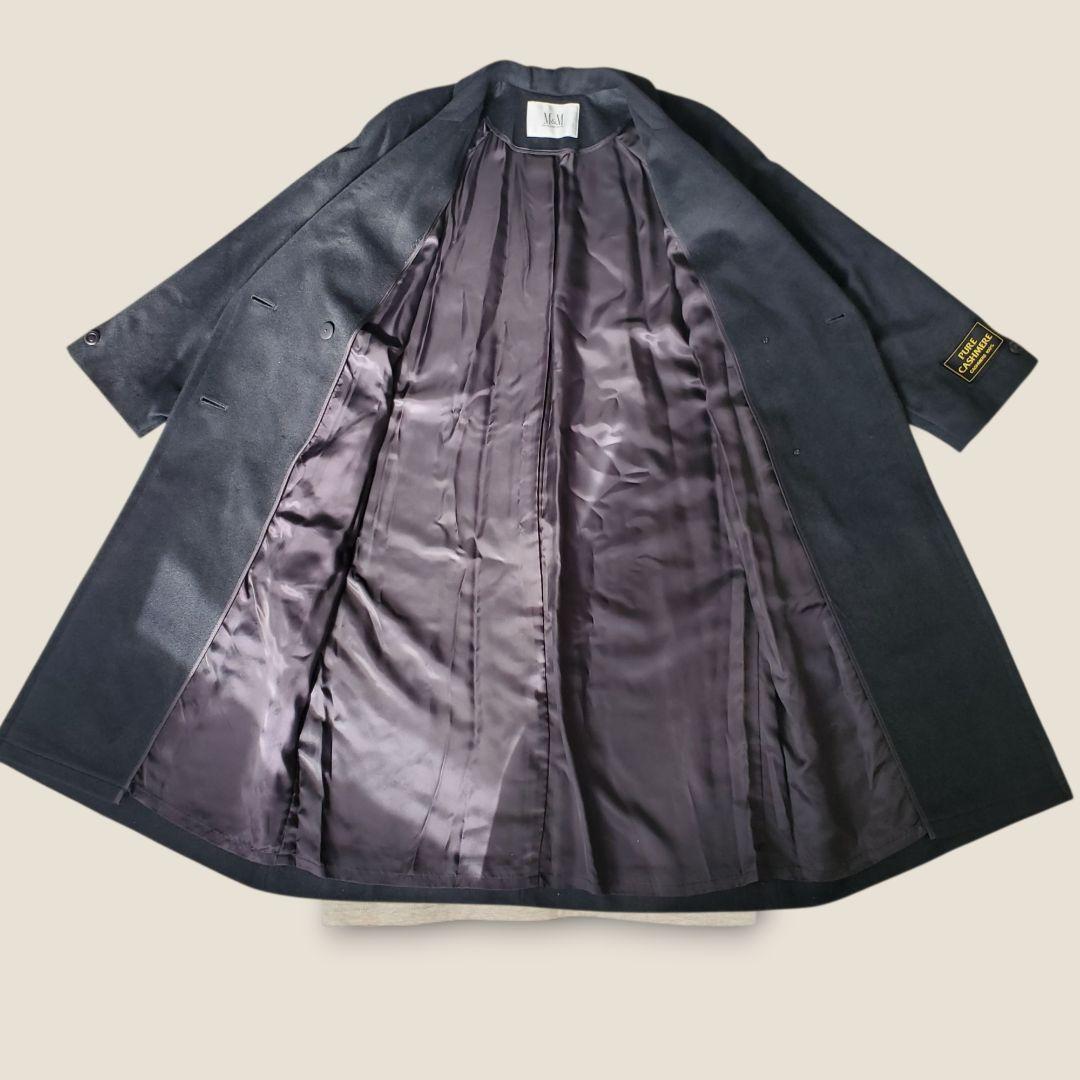 【新品タグ付】最高級ピュア カシミヤ100% ロングコート 黒 日本製 9AR