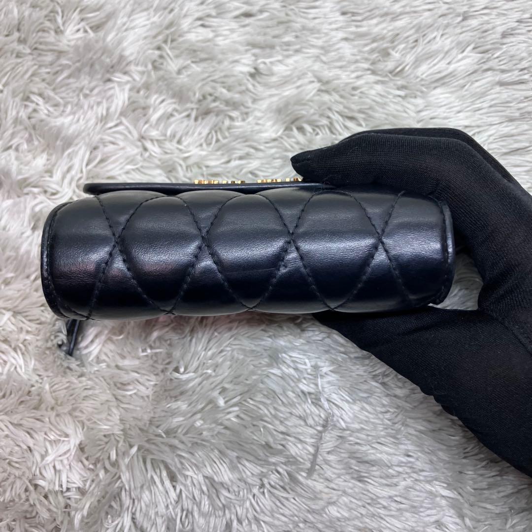 美品✨ミュウミュウ 三つ折り財布 L字ジップ ブラック ナッパインプトゥーレ