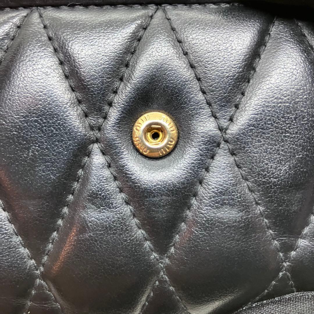 美品✨ミュウミュウ 三つ折り財布 L字ジップ ブラック ナッパインプトゥーレ