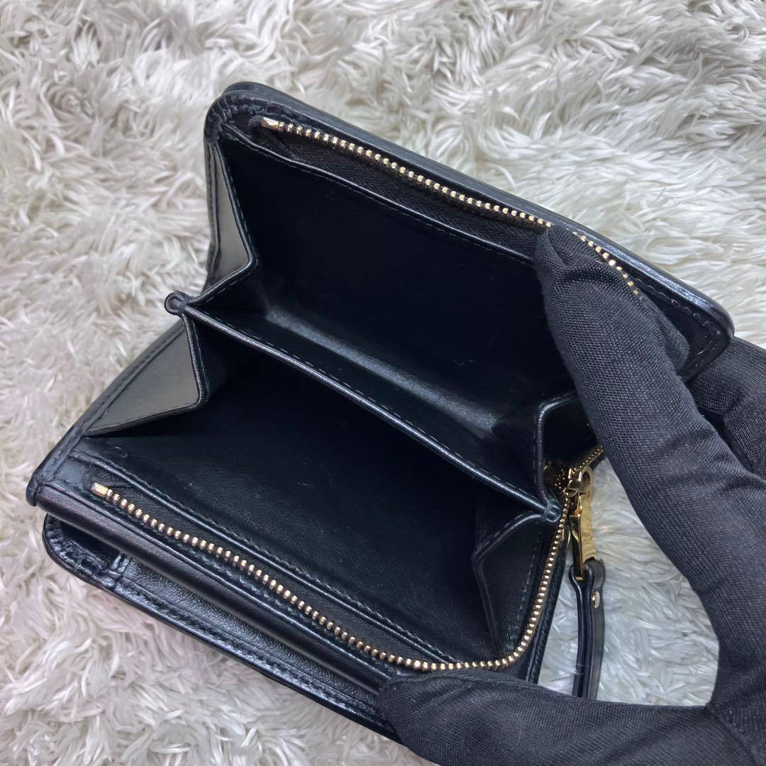 美品✨ミュウミュウ 三つ折り財布 L字ジップ ブラック ナッパインプトゥーレ