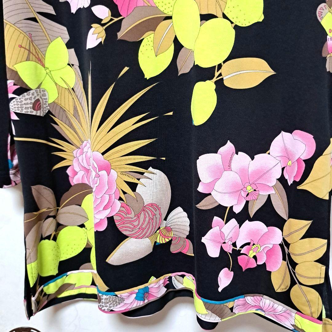 LEONARD SPORT レオナールスポーツ 七分袖カットソー 42 黒