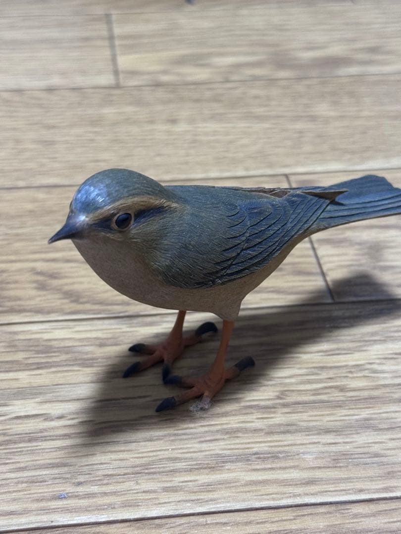 【骨董品】上野玉水作 木彫 鶯（雄雌一対） 共箱