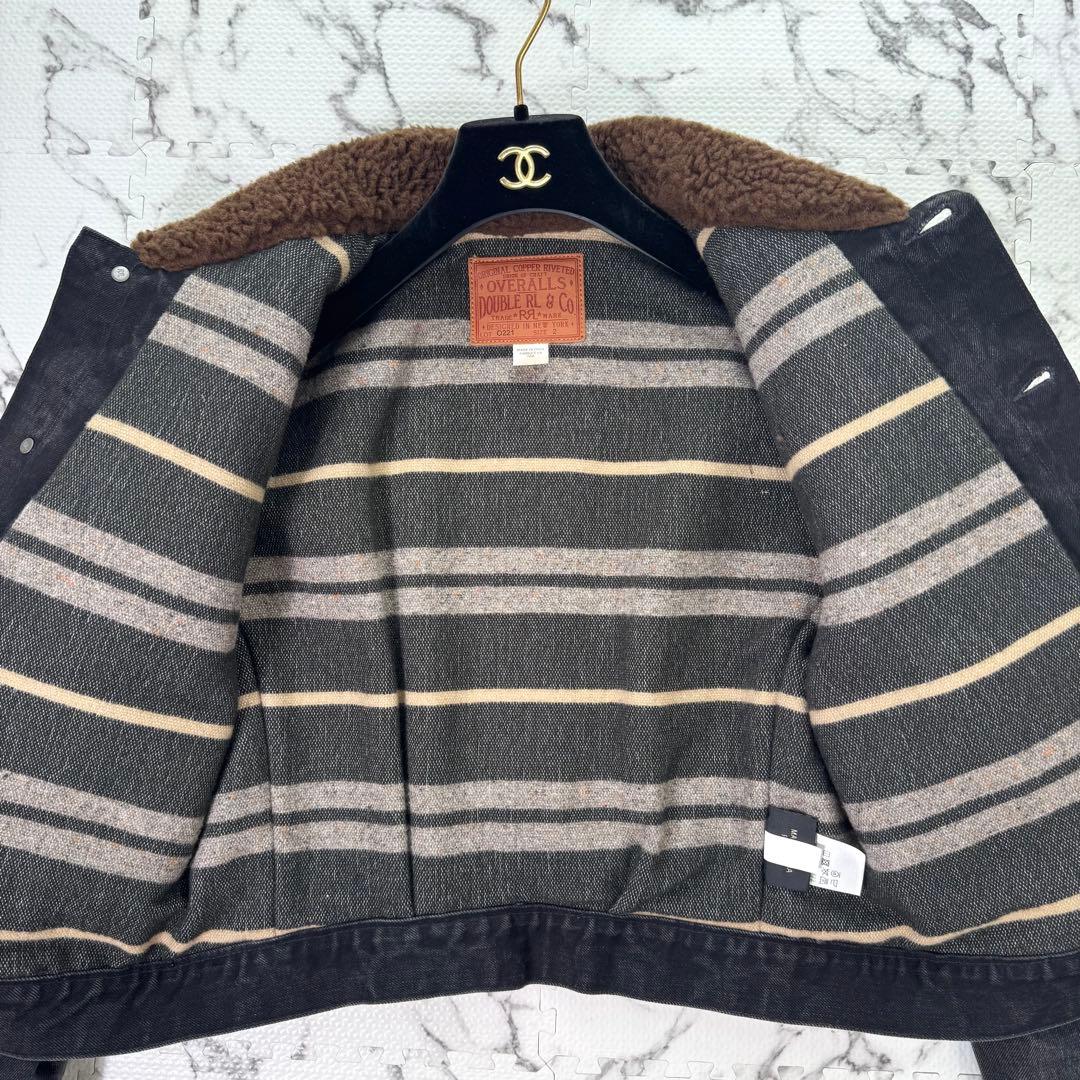 極美品◎RRL グリズリージャケット　デニム×ボア　異素材切り替え　希少モデル