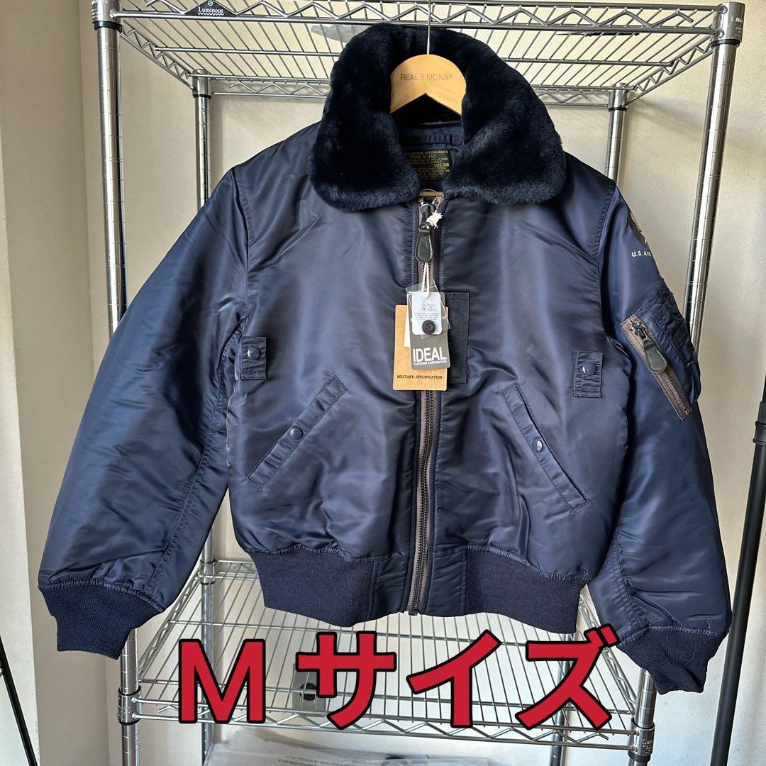Mサイズ　ネイビー (MA-1 )B15Cフライトジャケット ファー付き