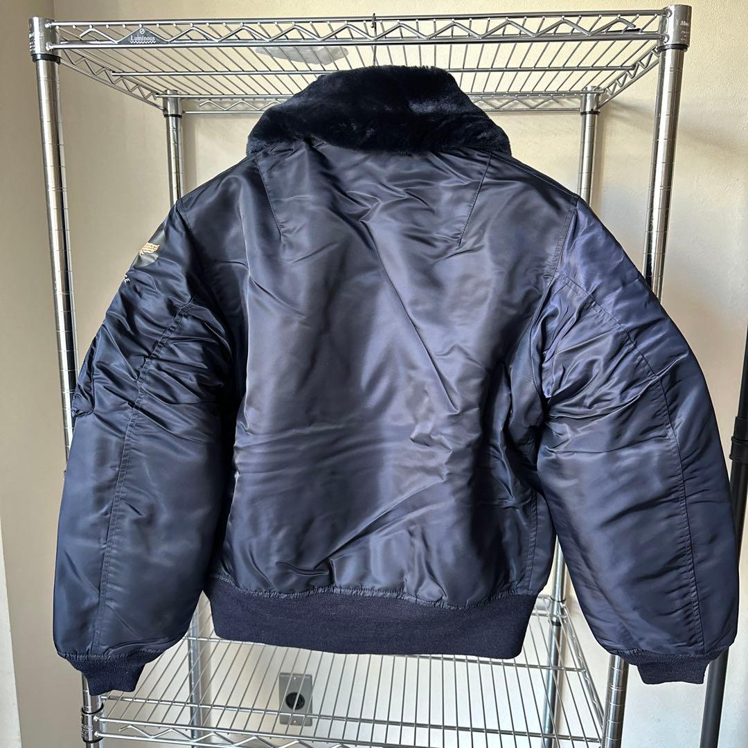 Mサイズ　ネイビー (MA-1 )B15Cフライトジャケット ファー付き