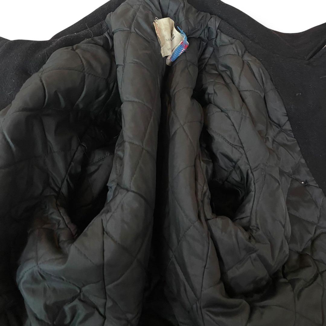 80s USA製 ショット ウール Pコート ブラック メンズL相当 ジャケット