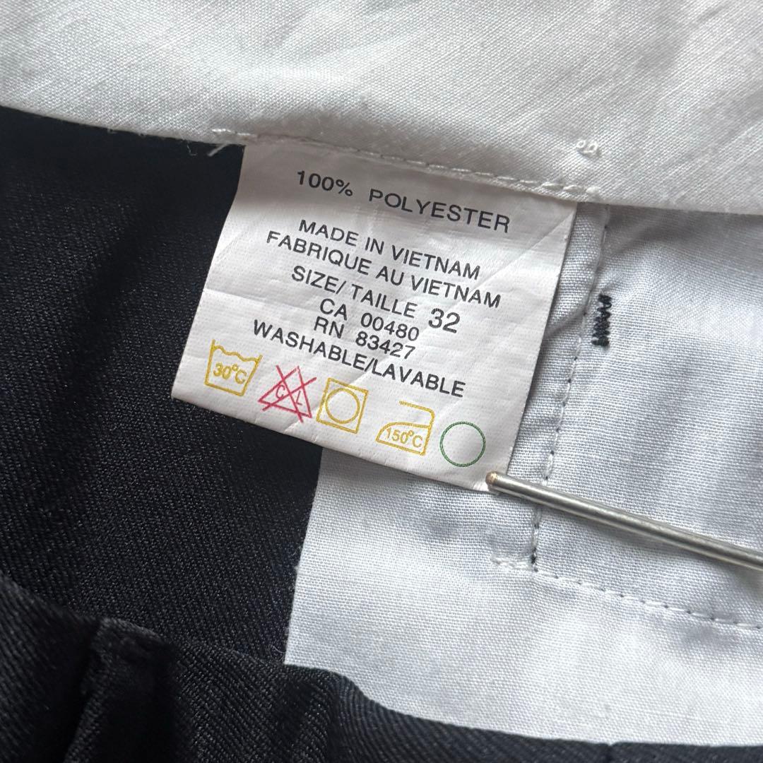 90s 【デッドストック】 ポリエステルギャバ スラックス W32/L30