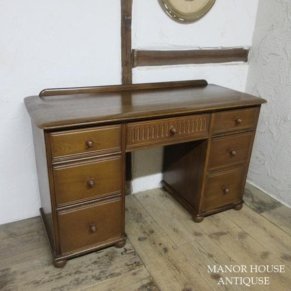 イギリス アンティーク 家具 デスク 机 作業台 店舗什器 英国 6324d